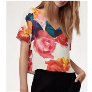 Aritzia Babaton Randy Blouse - Multi Color Floral